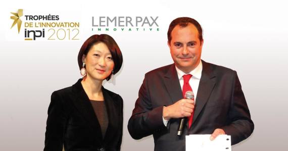 Madame Fleur Pellerin , Ministre déléguée chargée des PME3, de l’innovation et de l’économie numérique a remis le 22 janvier dernier le Trophée de l’INPI de l’innovation à Pierre Marie Lemer, PDG de Lemer Pax