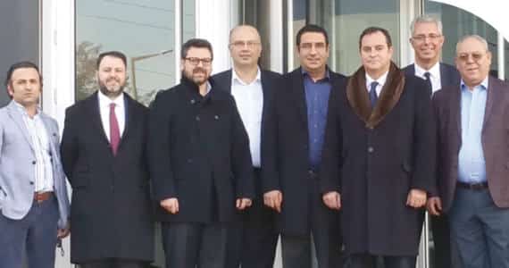 Pierre-Marie Lemer surrounded by the Moltek management team