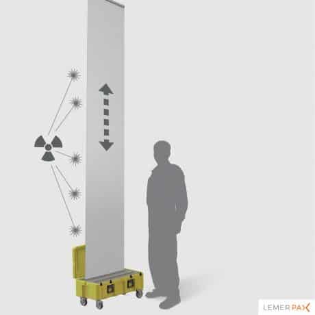 Mobile radiation protection screen on a roll from NOVASHIELD' RX45