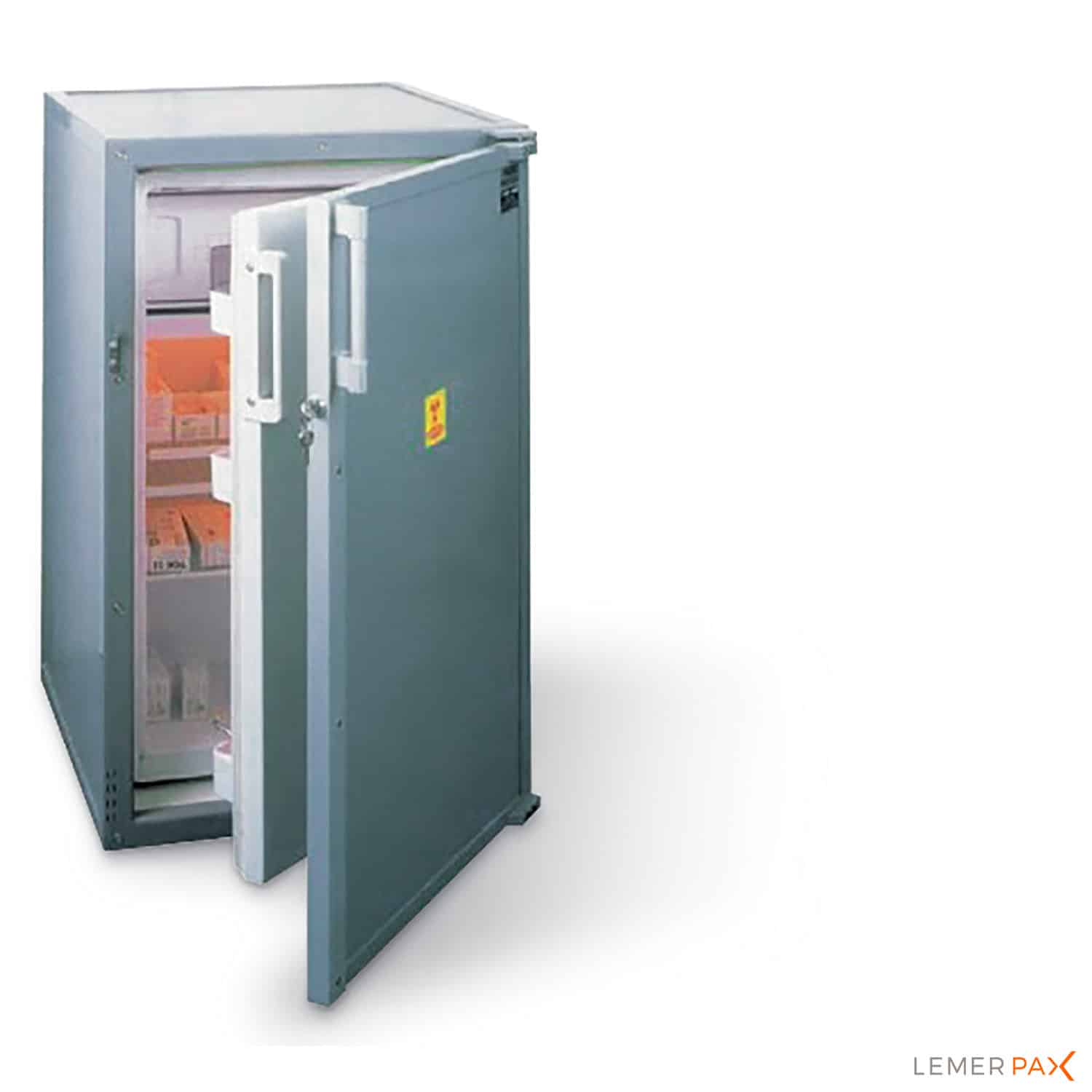 Leadlined refrigerator for storage of radioactive sources Lemer Pax