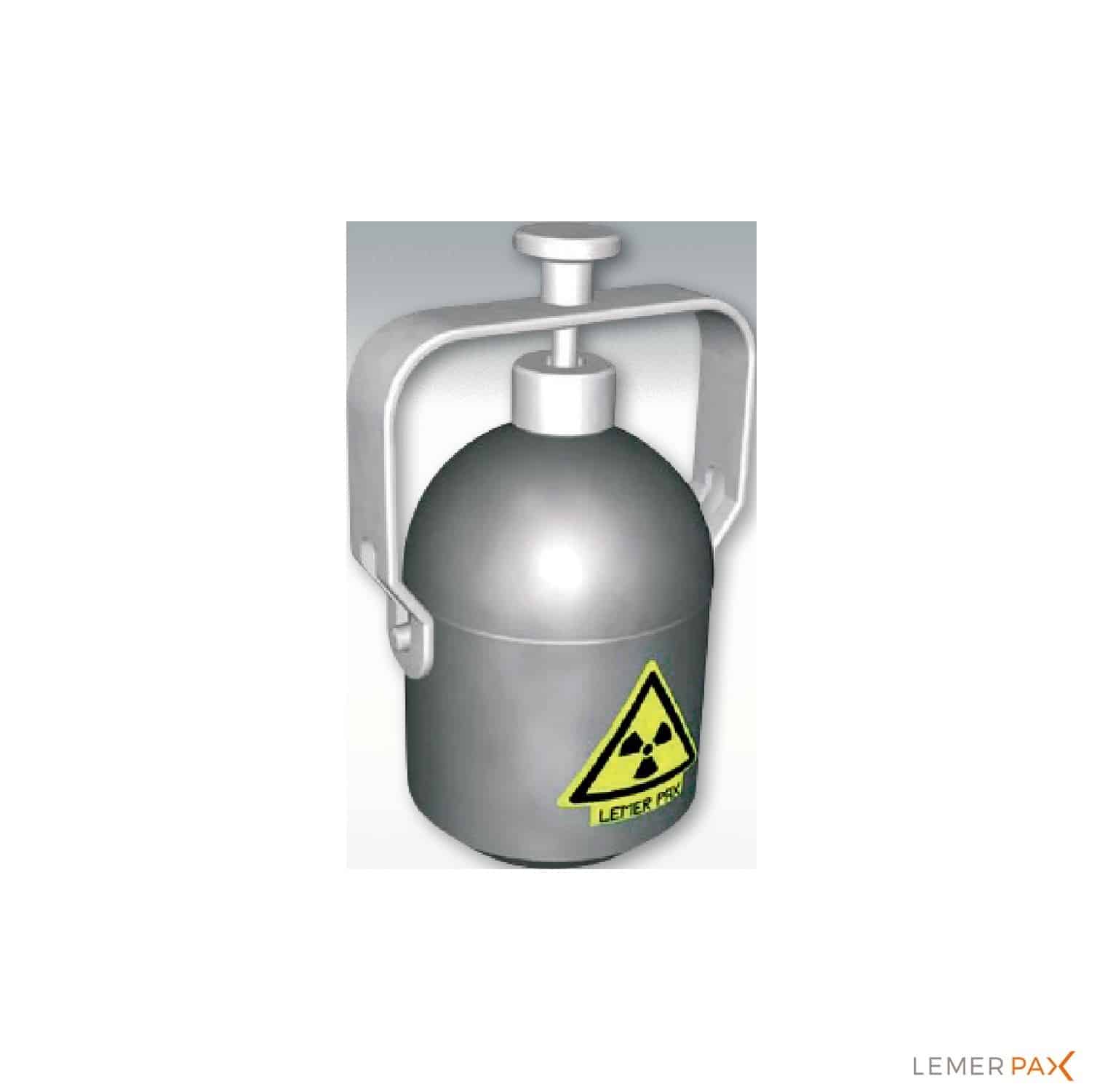 Single dose tungsten container for transport of FDG Lemer Pax