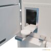 Shielded compartment with double slot sliding trays