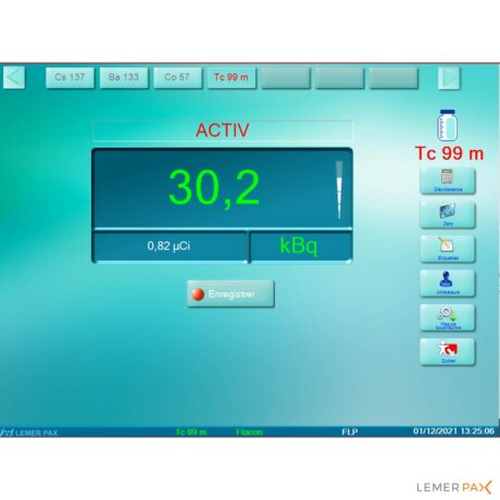 Scintidose dose calibrator Lemerpax screen