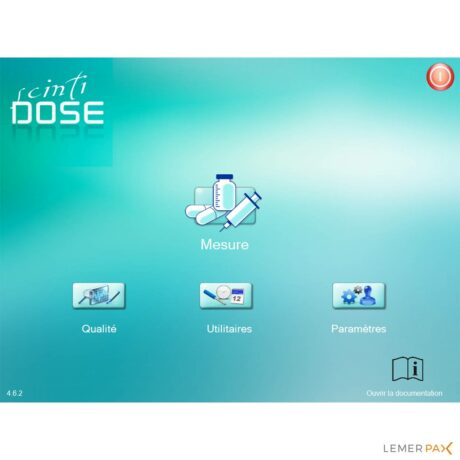 Scintidose dose calibrator Lemerpax starting screen