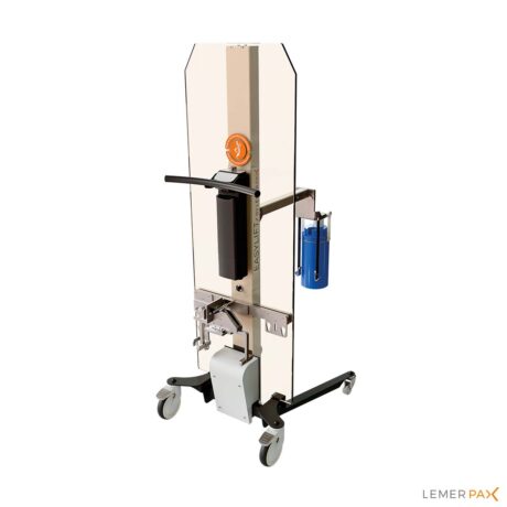 Easylift trolley back for transporting generators and shielded containers in a hot cell